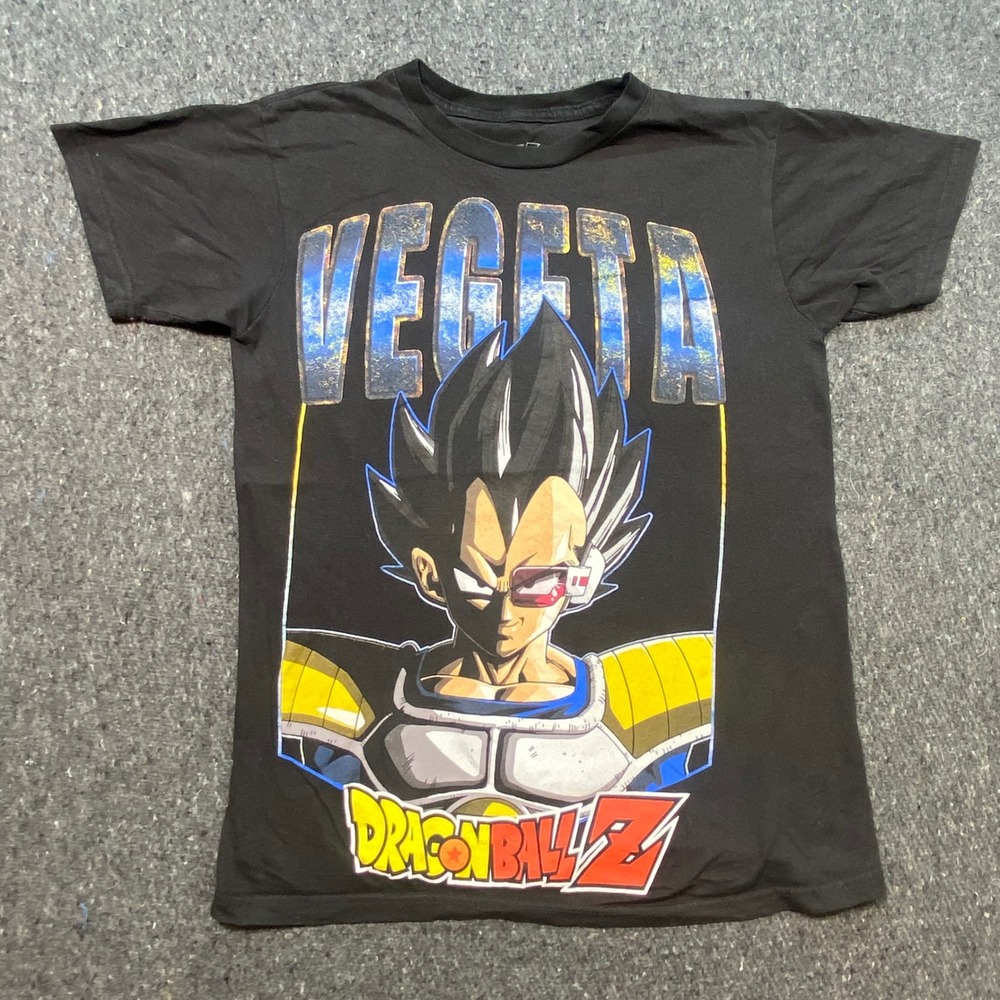 Dragon Ball Z Vegeta TShirt Sz S Mens Black Streetwear Anime Graphic DBZ Print